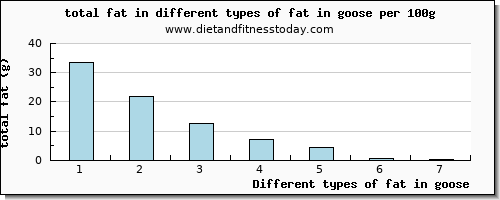 fat in goose total fat per 100g